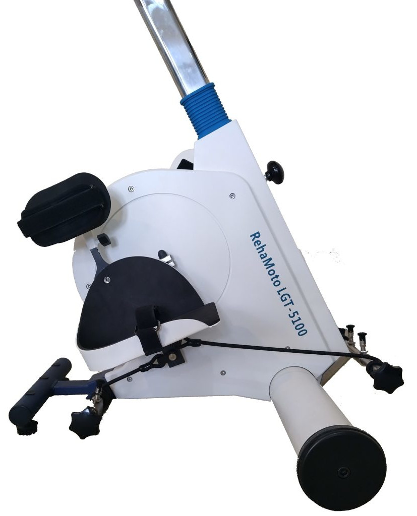 The RehaMoto Motorised Pedal Machine assists movement therapy in the ankle to simulate walking and improve ankle strength.